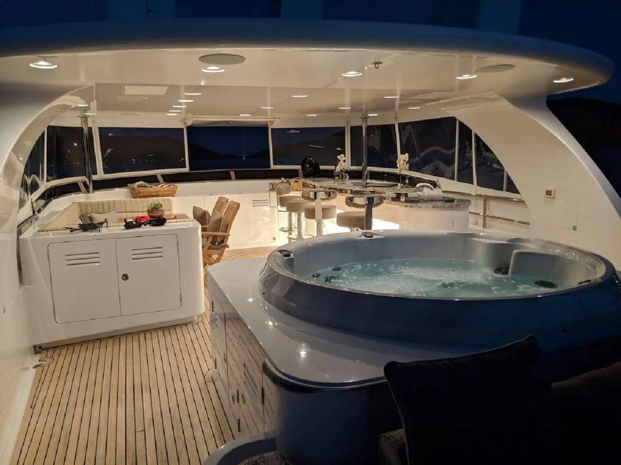 a large indoor swimming pool aboard VIVIERAE II Yacht for Sale