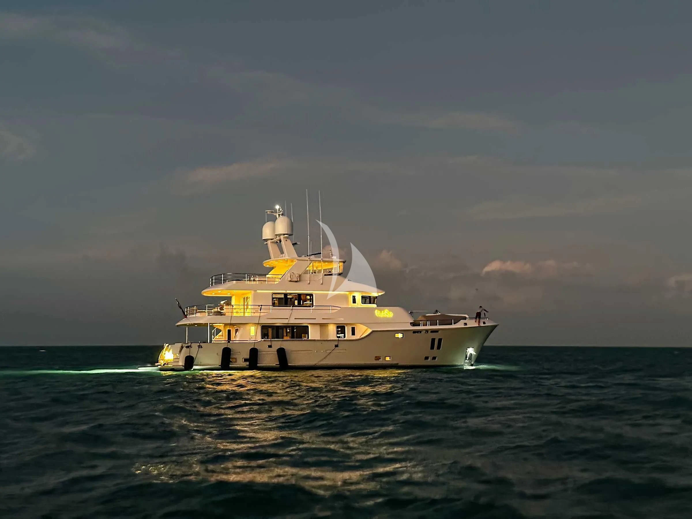 a boat in the water aboard VIVIERAE II Yacht for Sale