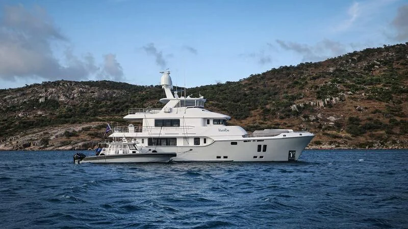 a boat in the water aboard VIVIERAE II Yacht for Sale
