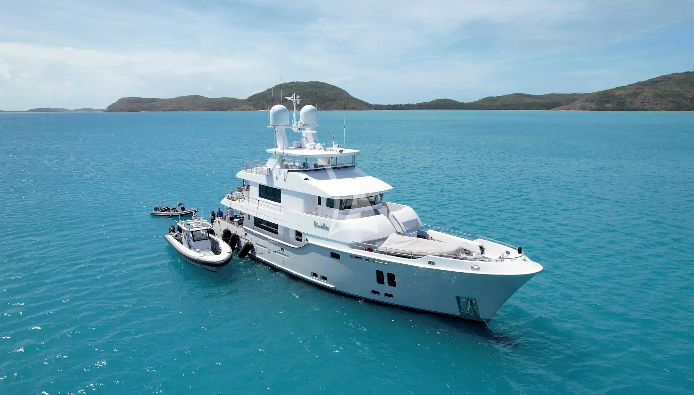 a boat on the water aboard VIVIERAE II Yacht for Sale