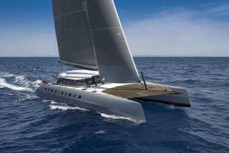 a white boat on the water aboard ALLEGRA Yacht for Sale