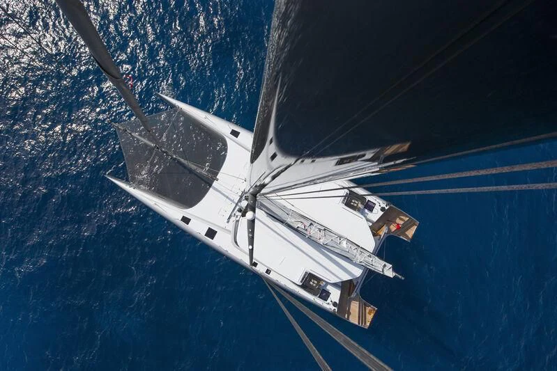 a space shuttle flying over earth aboard ALLEGRA Yacht for Sale