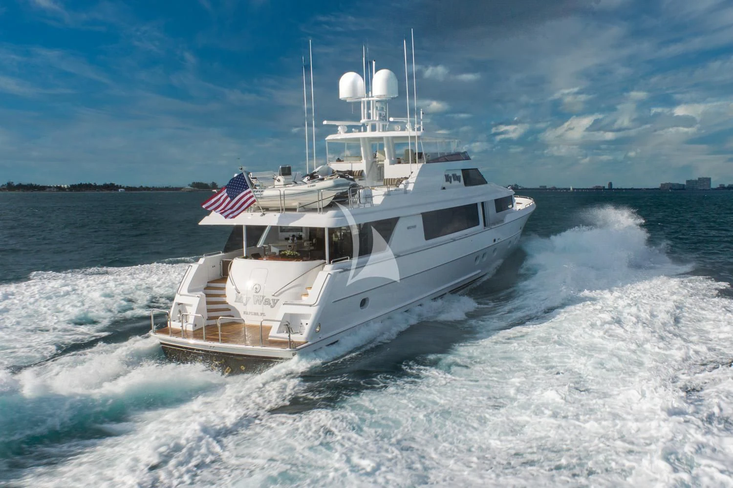 a boat on the water aboard MY WAY Yacht for Sale