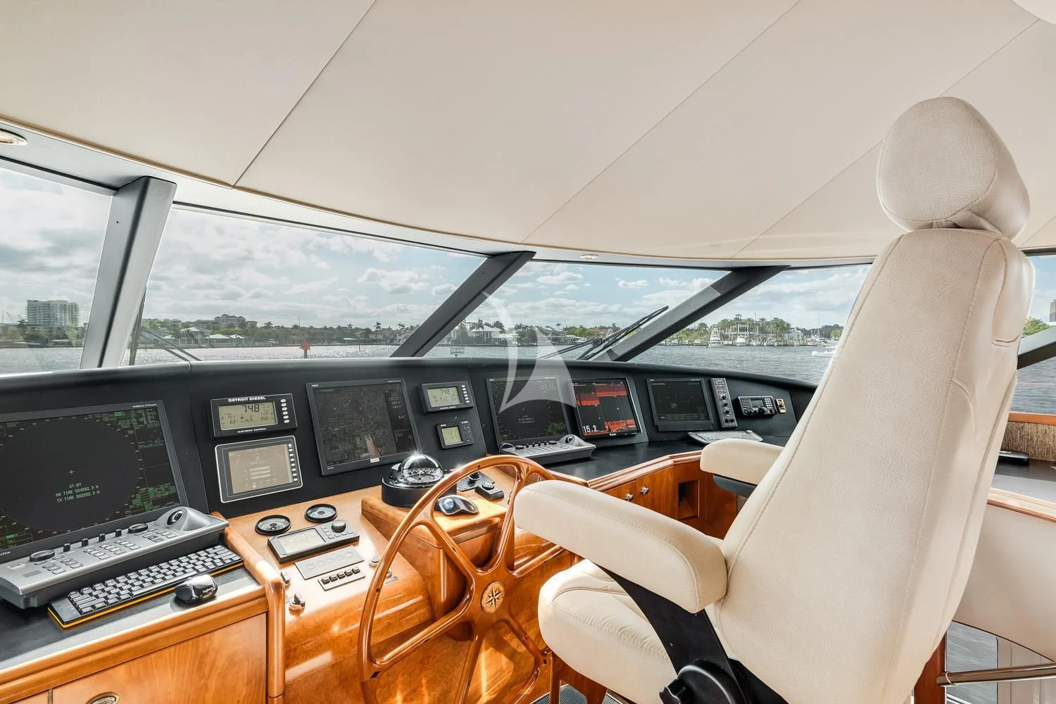 inside of a car aboard MY WAY Yacht for Sale