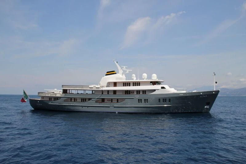 a large white ship in the water aboard ALTAIR III Yacht for Sale