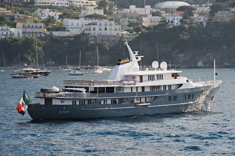 a large white boat in the water aboard ALTAIR III Yacht for Sale