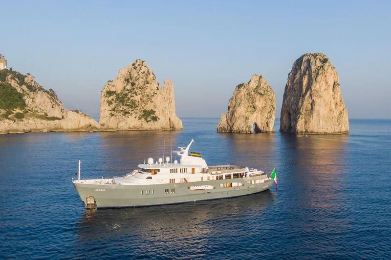 a boat sailing in the sea aboard ALTAIR III Yacht for Sale