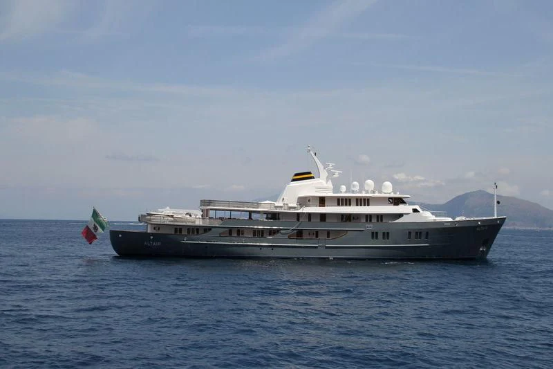 a large ship in the water aboard ALTAIR III Yacht for Sale