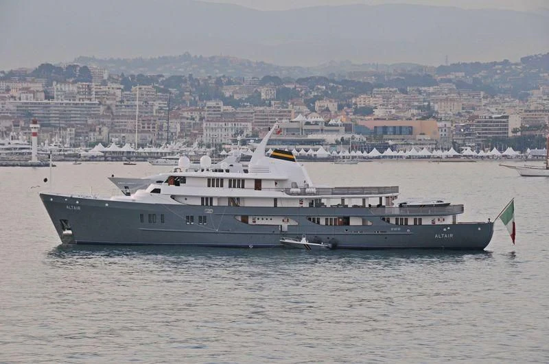 a large ship in the water aboard ALTAIR III Yacht for Sale