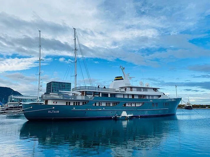 a large boat in the water aboard ALTAIR III Yacht for Sale