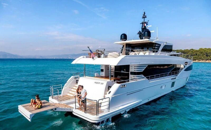 a boat in the water aboard LEGACY Yacht for Sale