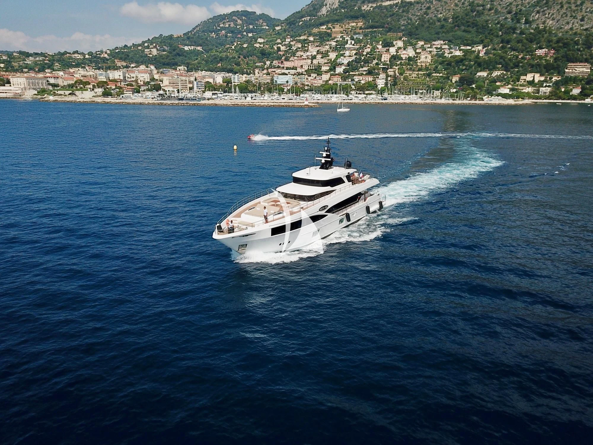 a boat on the water aboard LEGACY Yacht for Sale