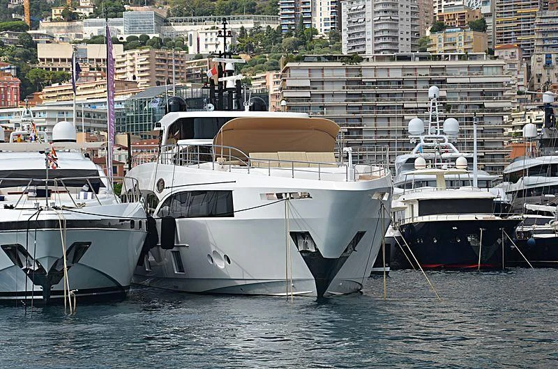 several boats in a harbor aboard LEGACY Yacht for Sale
