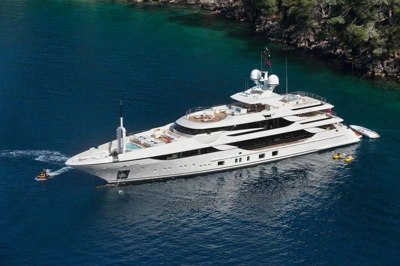 a white yacht in the water aboard VICA Yacht for Sale