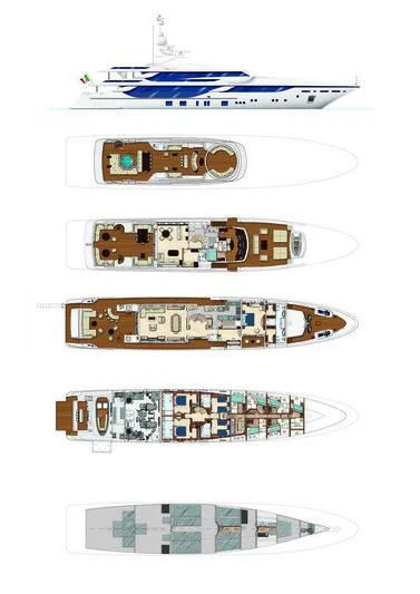 engineering drawing aboard VICA Yacht for Sale