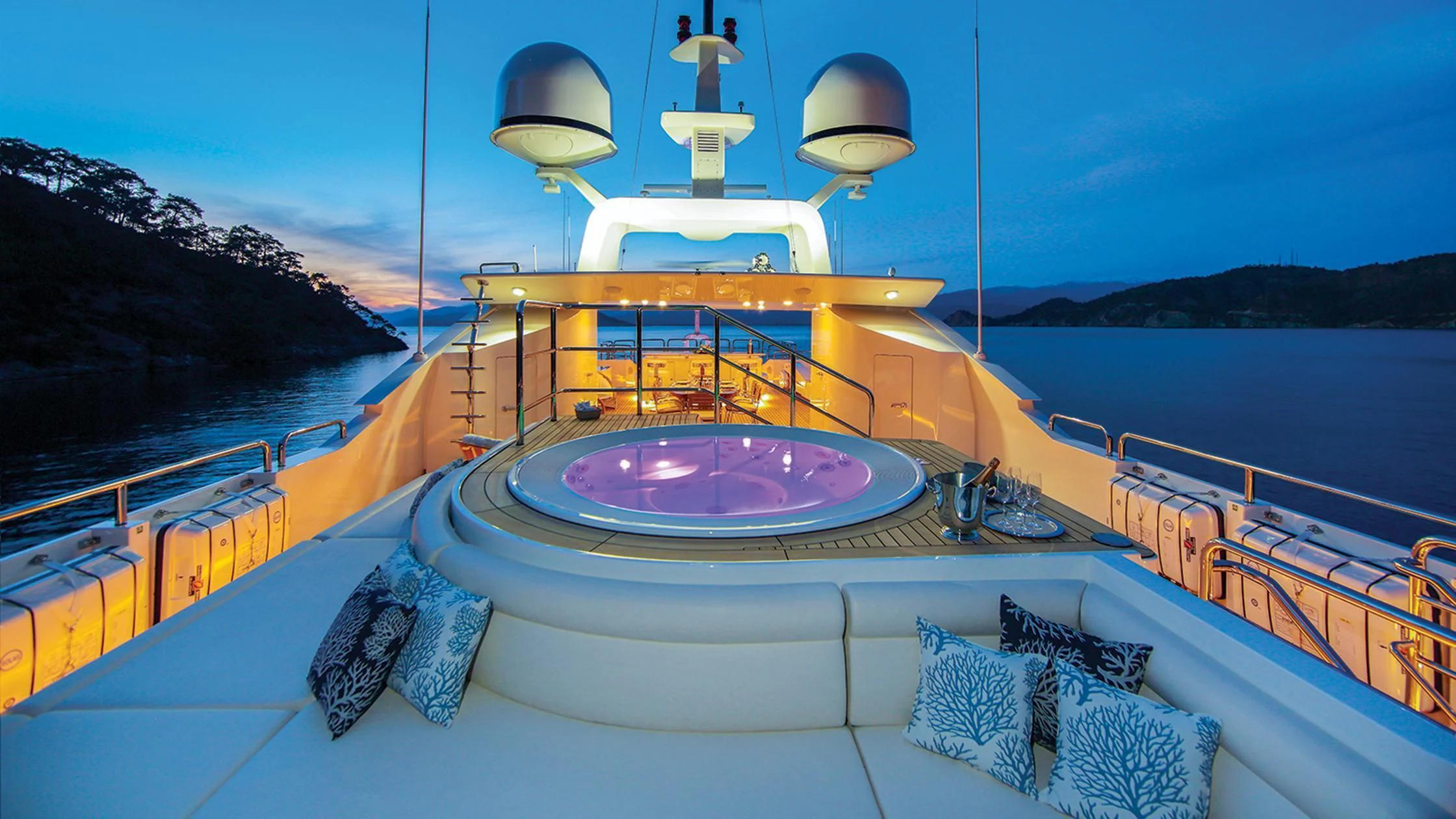 a large swimming pool aboard VICA Yacht for Sale