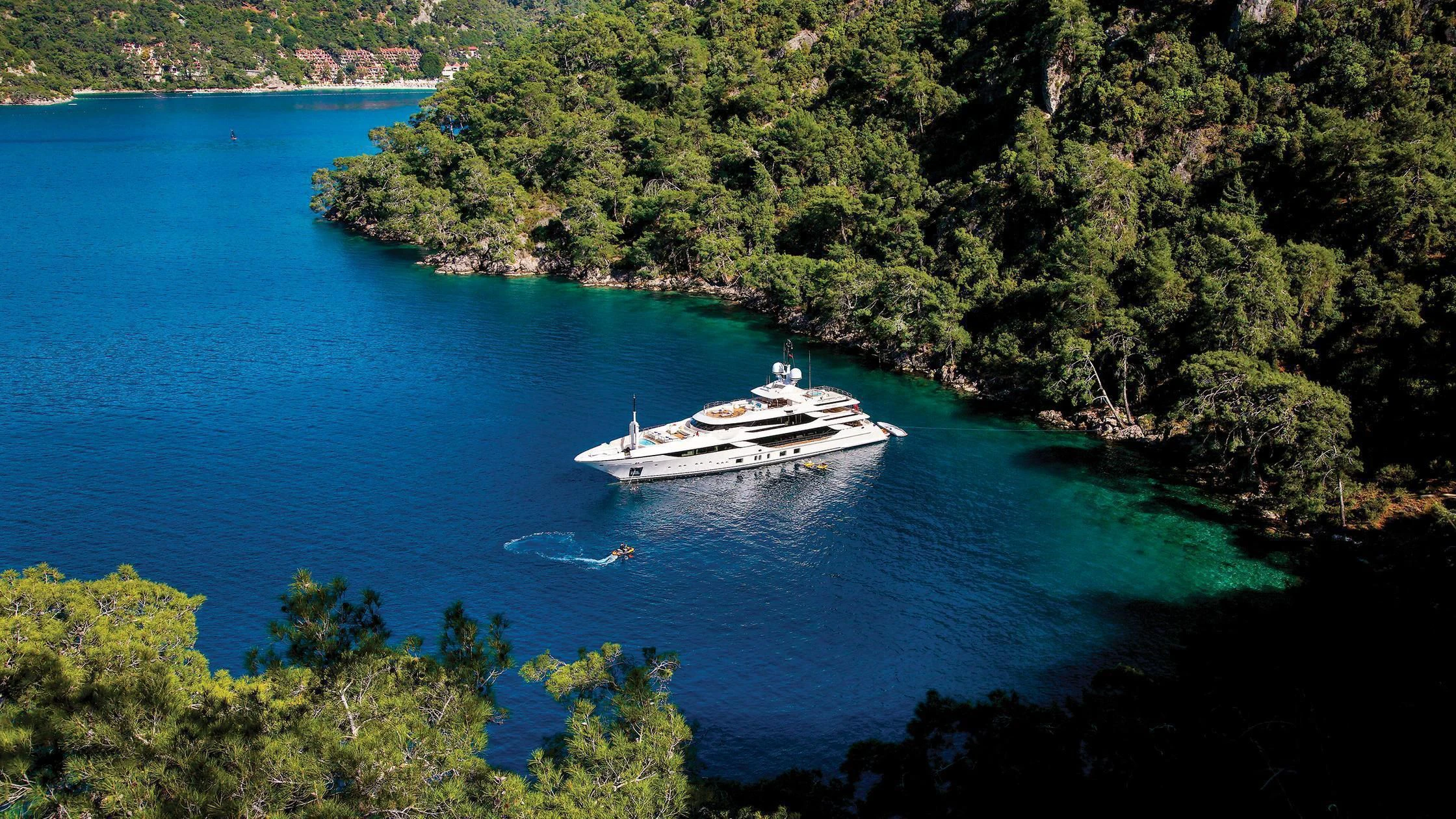 a boat sailing on the water aboard VICA Yacht for Sale