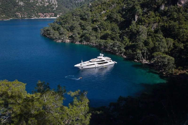 a boat sailing on the water aboard VICA Yacht for Sale