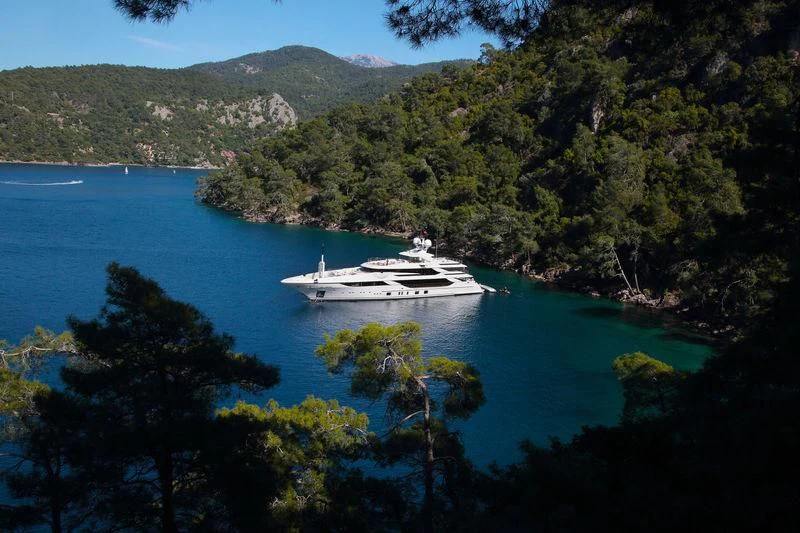a boat on the water aboard VICA Yacht for Sale