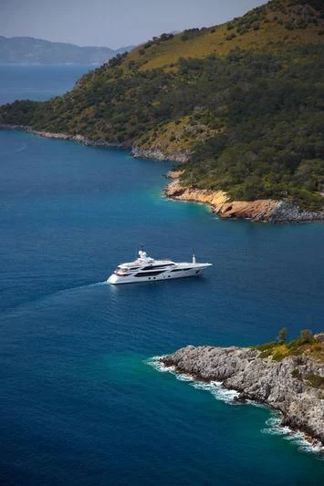 a boat sailing on the water aboard VICA Yacht for Sale