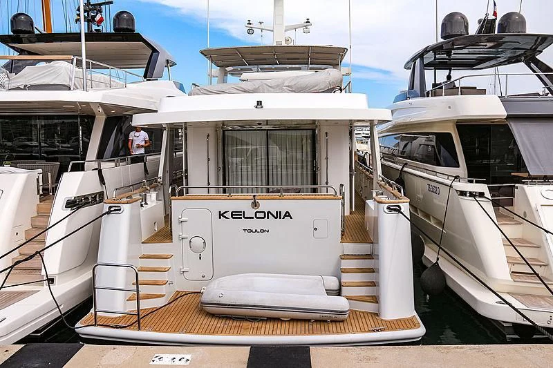 a boat on the water aboard KELONIA Yacht for Sale