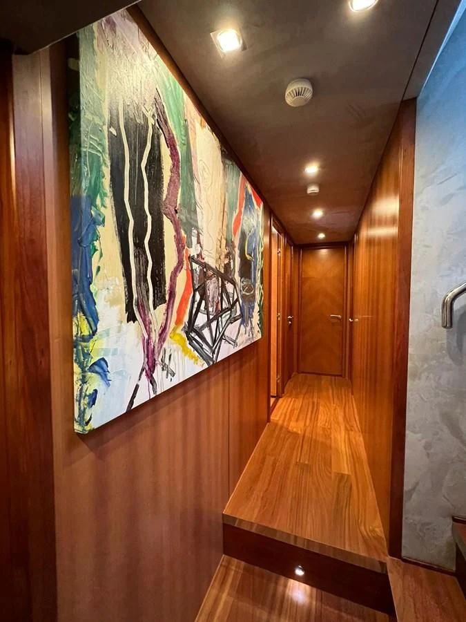 a painting on a wall aboard EYE Yacht for Sale