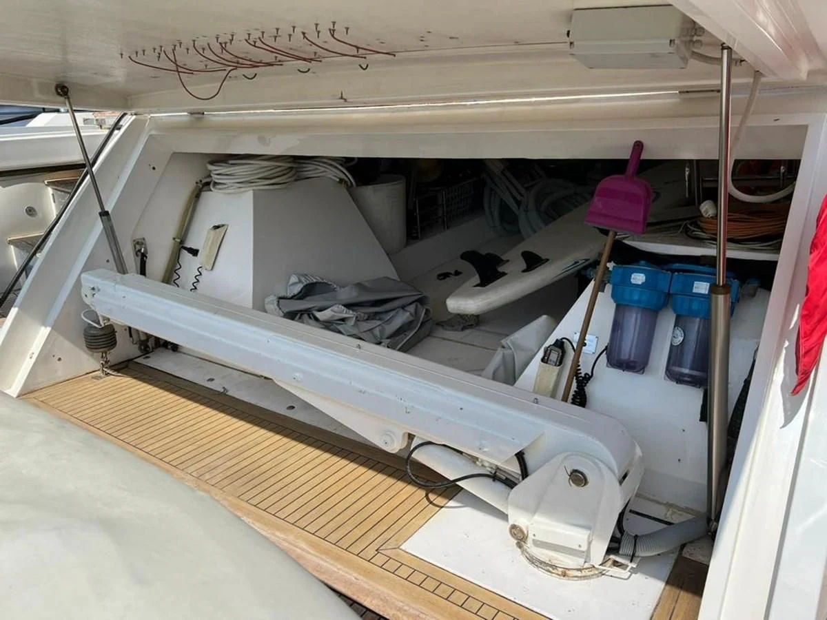 a machine with a large piece of equipment in it aboard EYE Yacht for Sale
