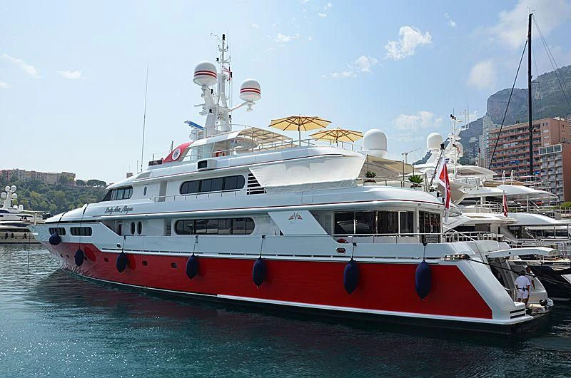 a large boat in the water aboard LADY ANN MAGEE Yacht for Sale