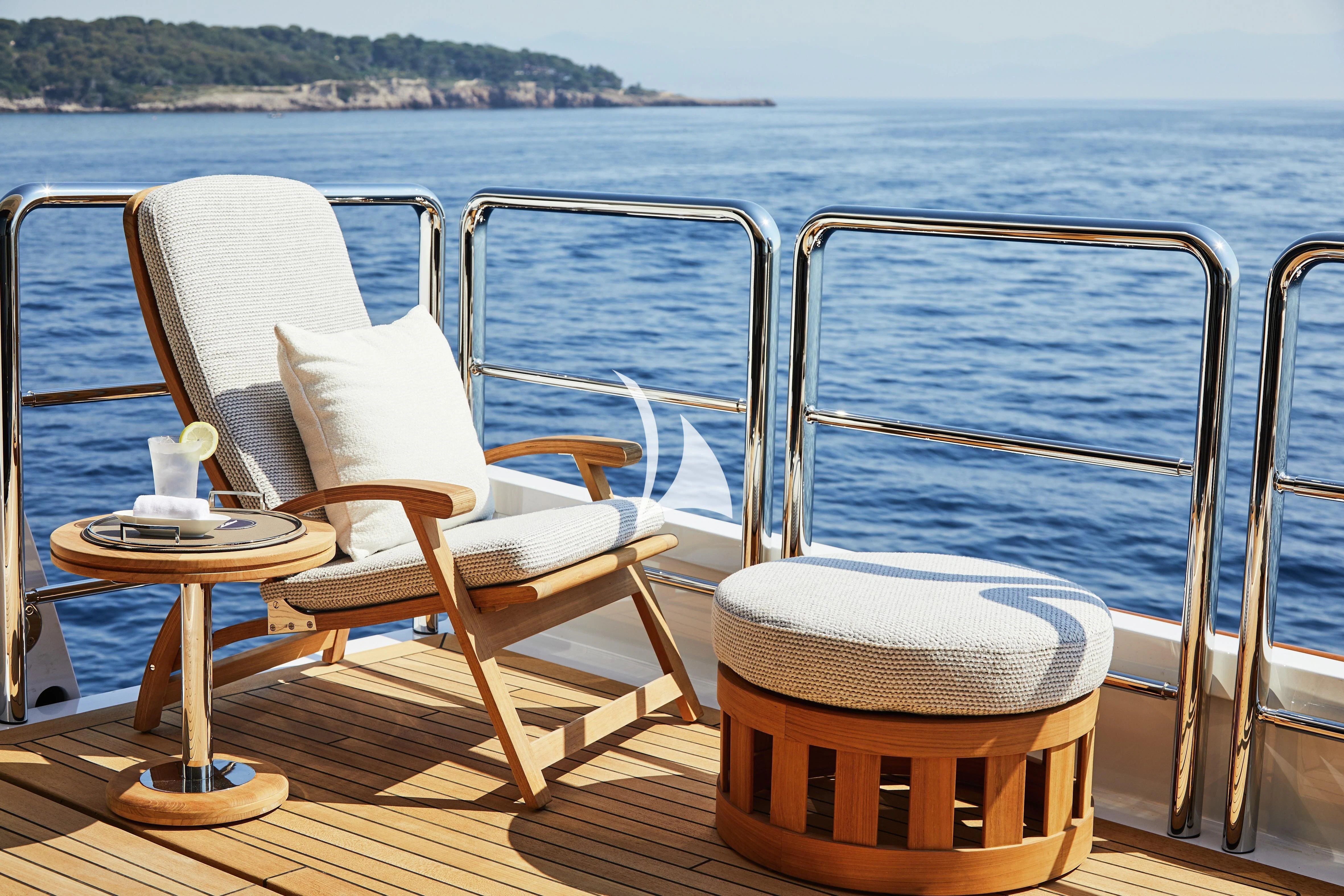 a couple of chairs on a boat aboard BARBARA Yacht for Charter