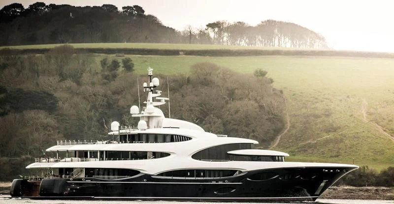 a white yacht in a field aboard BARBARA Yacht for Charter