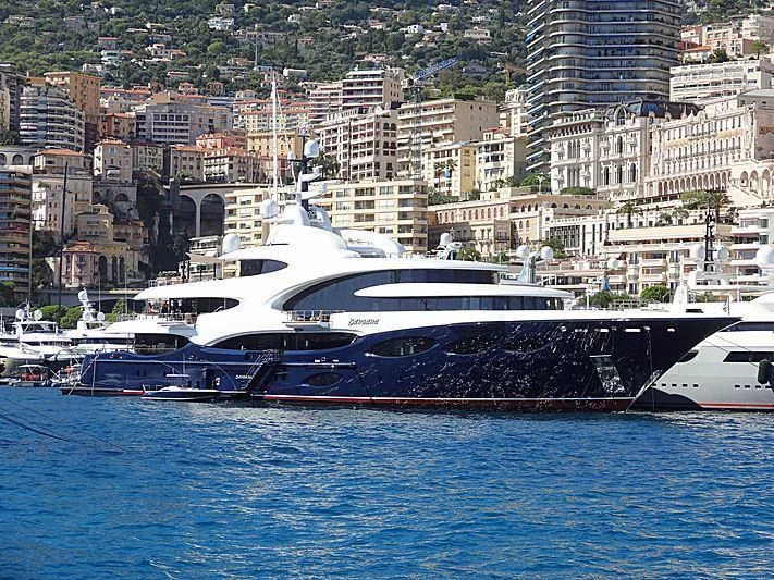 a large white boat in the water aboard BARBARA Yacht for Charter