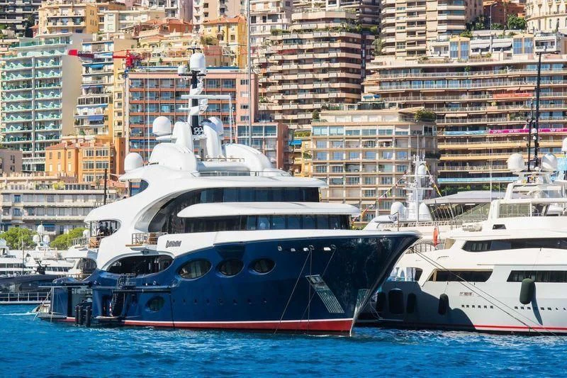 a couple of boats in a harbor aboard BARBARA Yacht for Charter