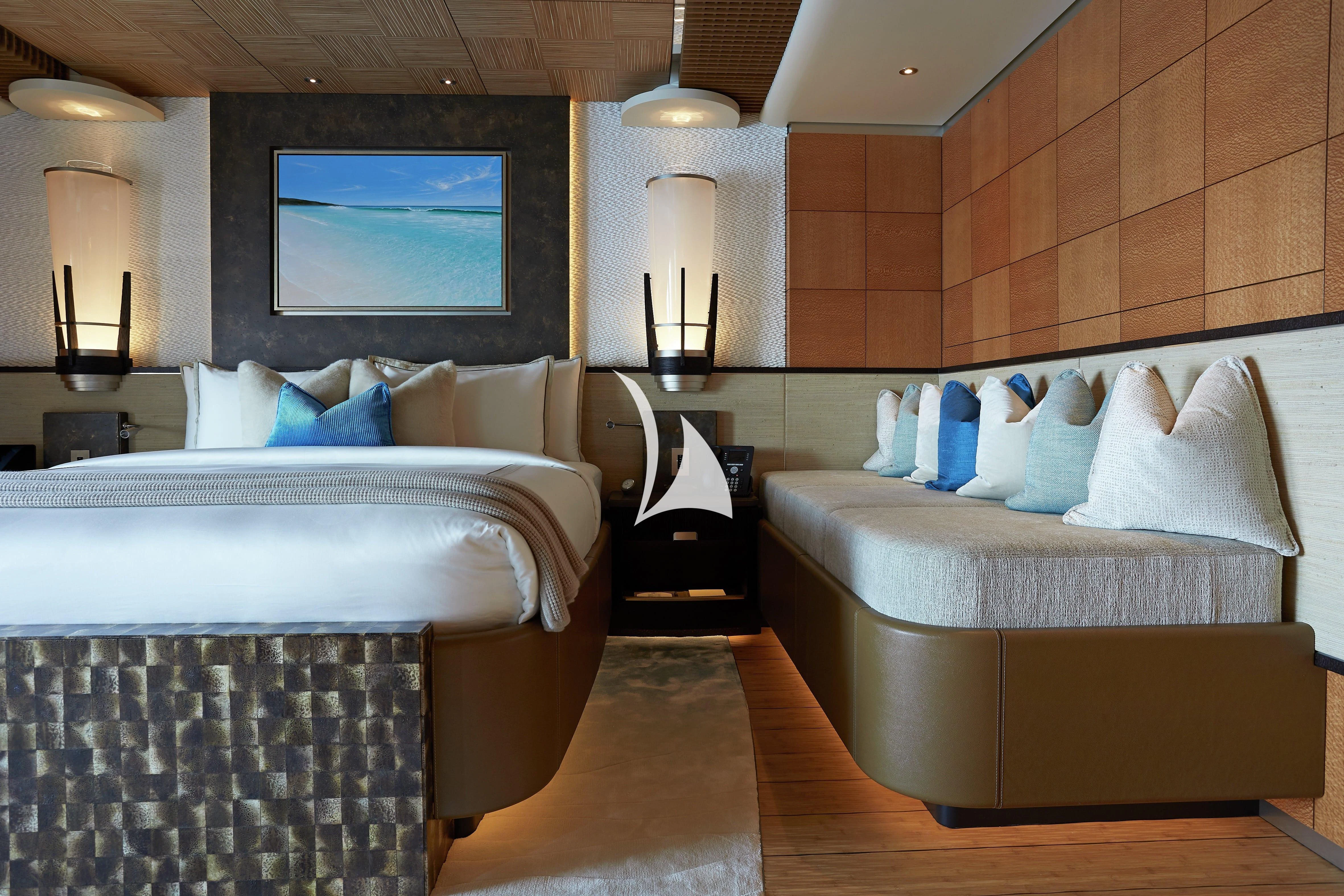 a room with two beds aboard BARBARA Yacht for Charter