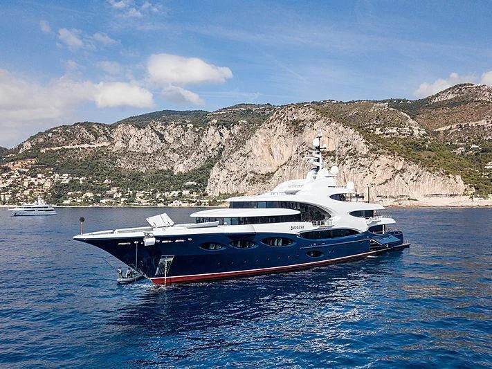 a boat in the water aboard BARBARA Yacht for Charter