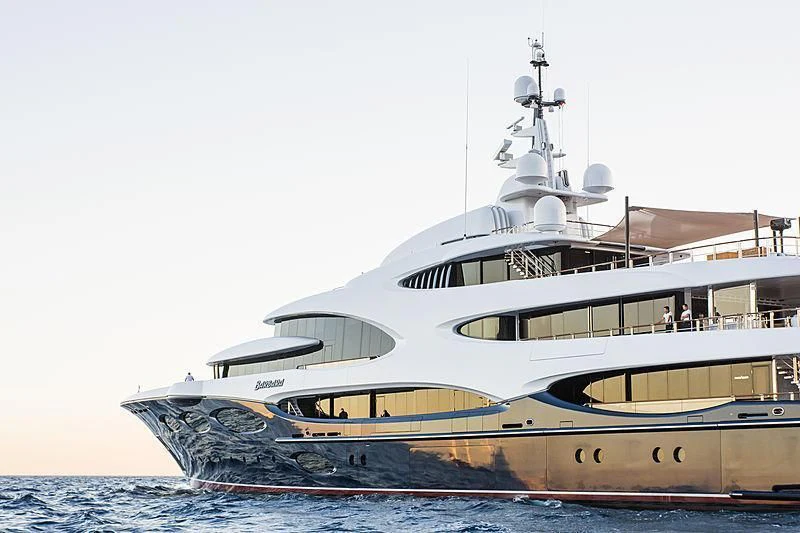 a large white yacht aboard BARBARA Yacht for Charter