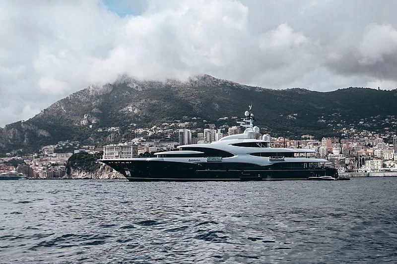 a large ship in the water aboard BARBARA Yacht for Charter