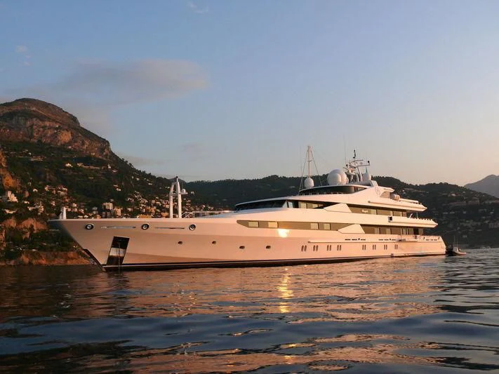 a white yacht on the water aboard YASMINE OF THE SEA Yacht for Sale
