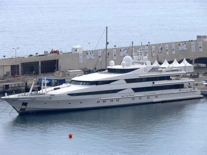 a large white yacht aboard YASMINE OF THE SEA Yacht for Sale