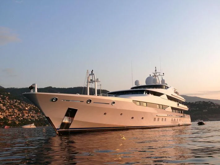 a white yacht on the water aboard YASMINE OF THE SEA Yacht for Sale