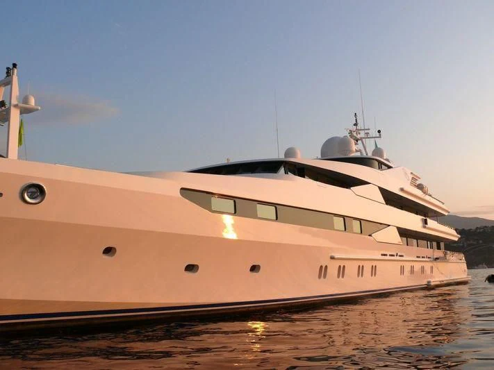 a large white yacht aboard YASMINE OF THE SEA Yacht for Sale