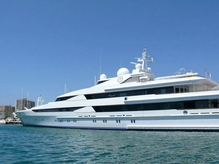 a large white yacht aboard YASMINE OF THE SEA Yacht for Sale