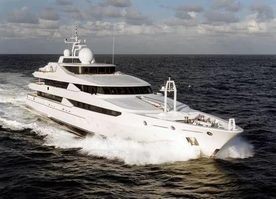 a large white ship aboard YASMINE OF THE SEA Yacht for Sale