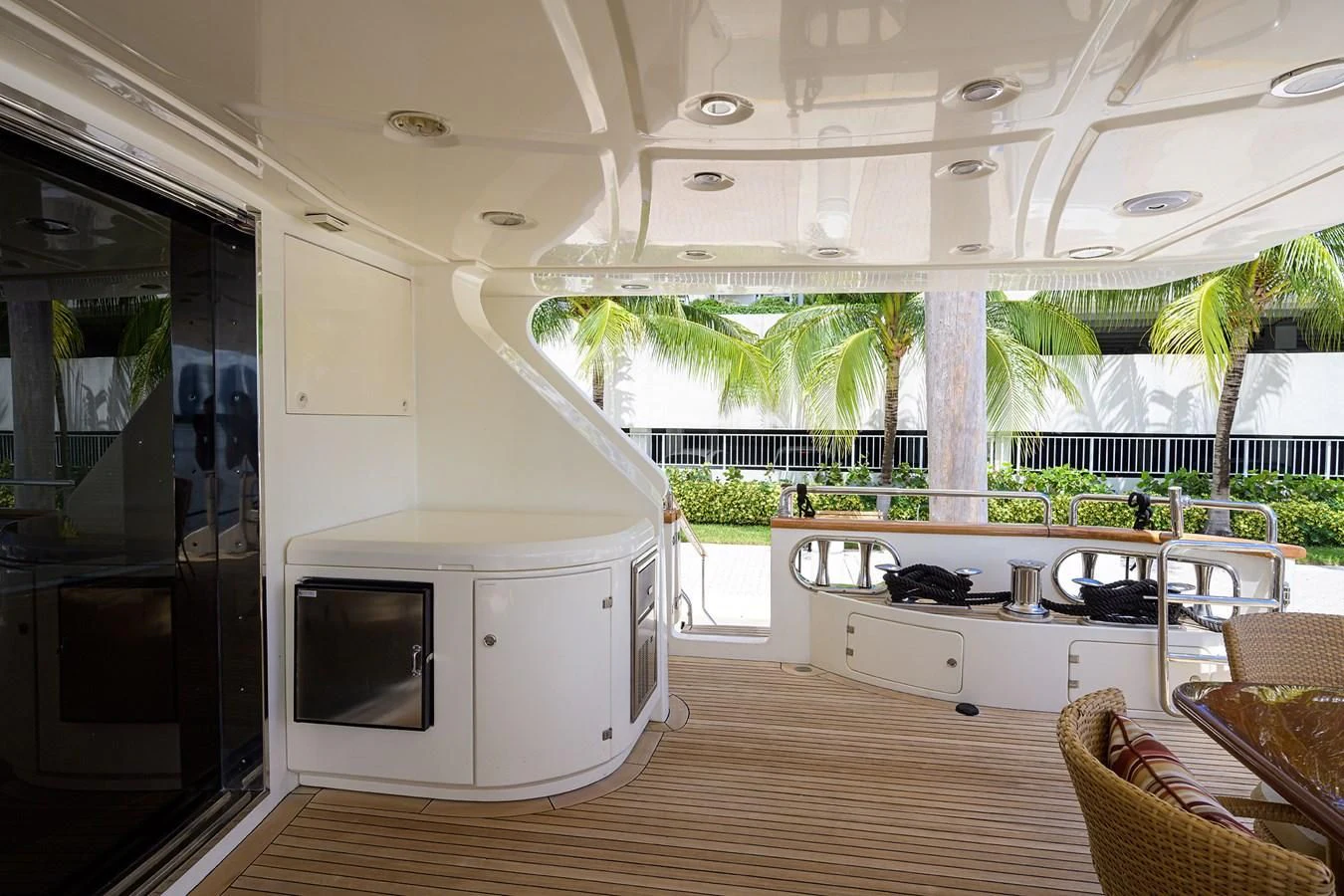a large kitchen with a large patio aboard AVA Yacht for Sale