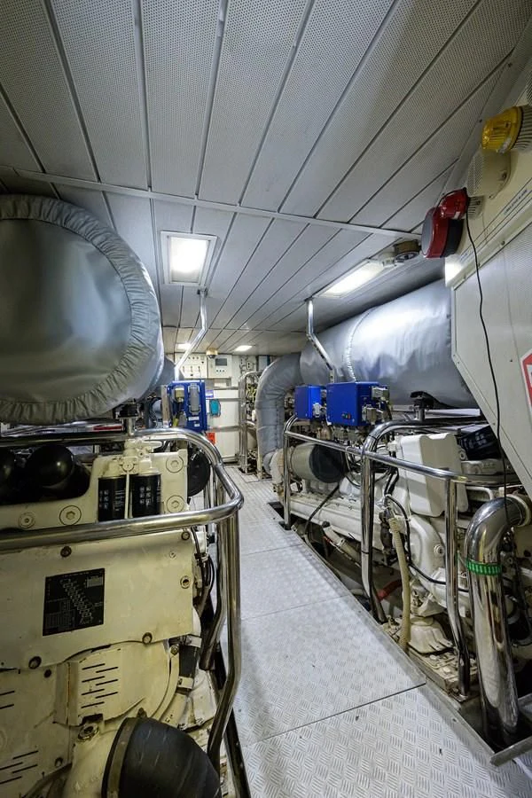 a large room with machinery aboard AVA Yacht for Sale