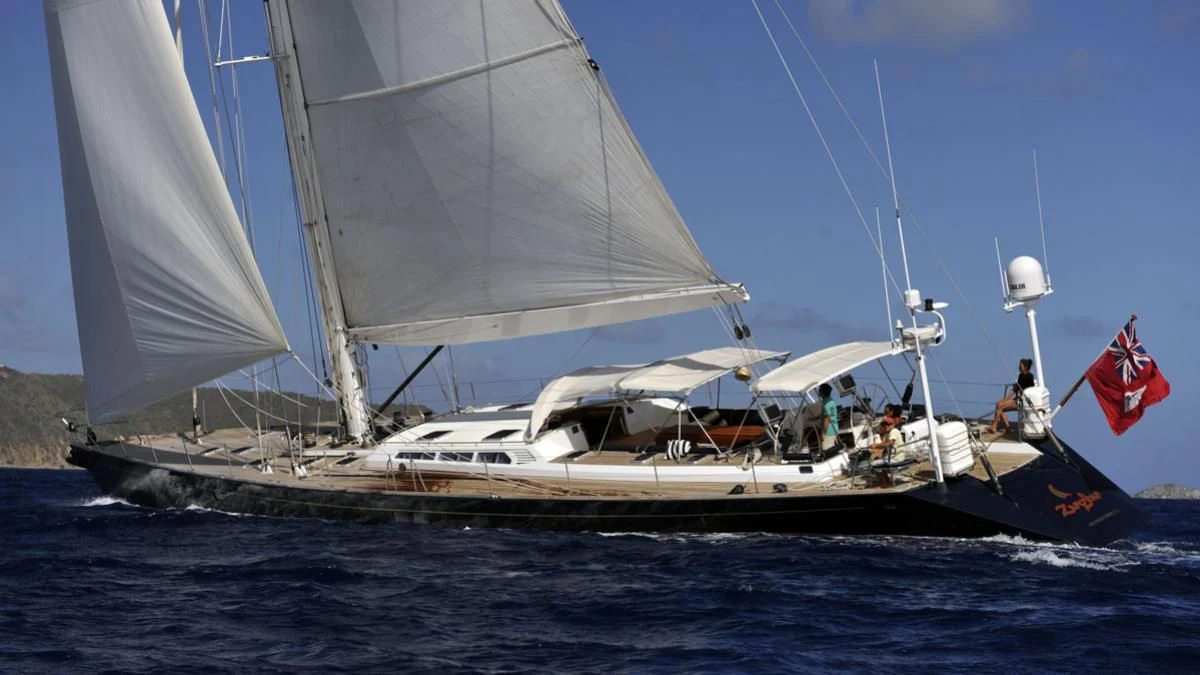 a boat sailing on the sea aboard ZANZIBAR Yacht for Sale