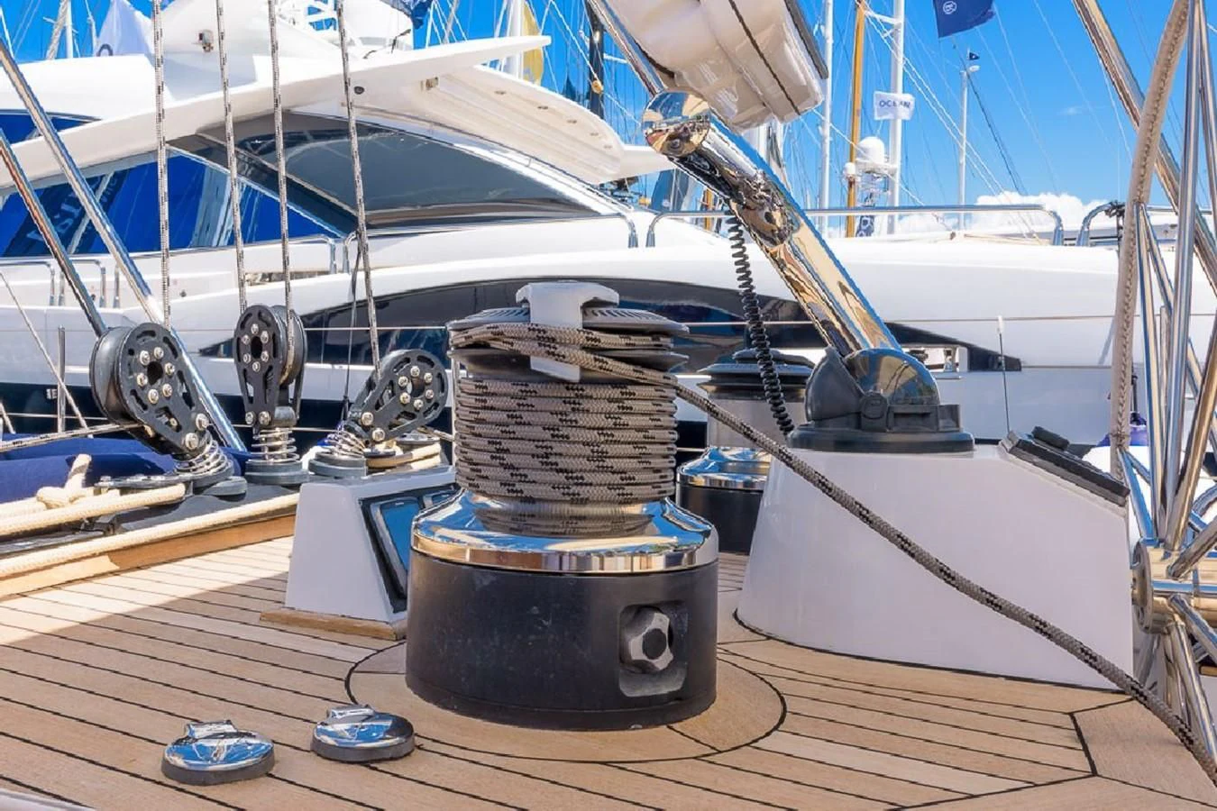 a boat on a dock aboard ZANZIBAR Yacht for Sale