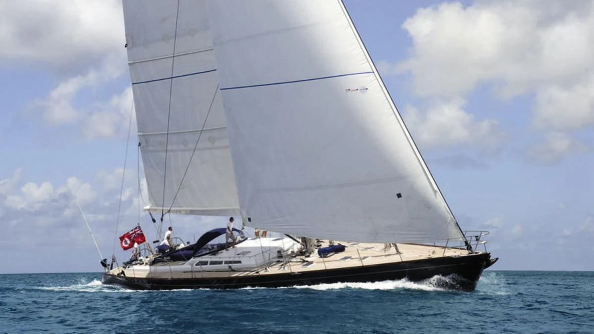 a sailboat on the water aboard ZANZIBAR Yacht for Sale