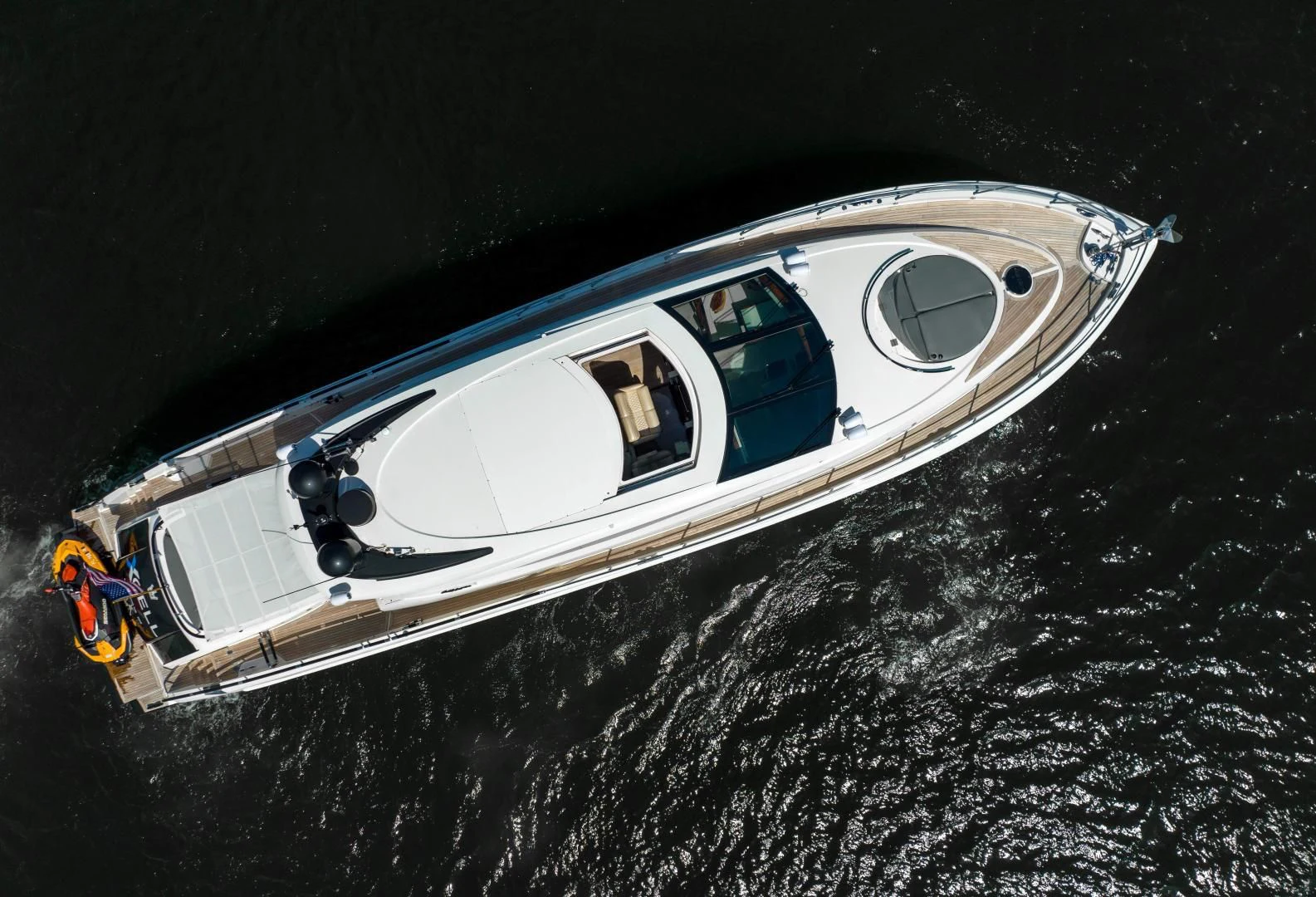 a space shuttle in space aboard XCELL Yacht for Sale