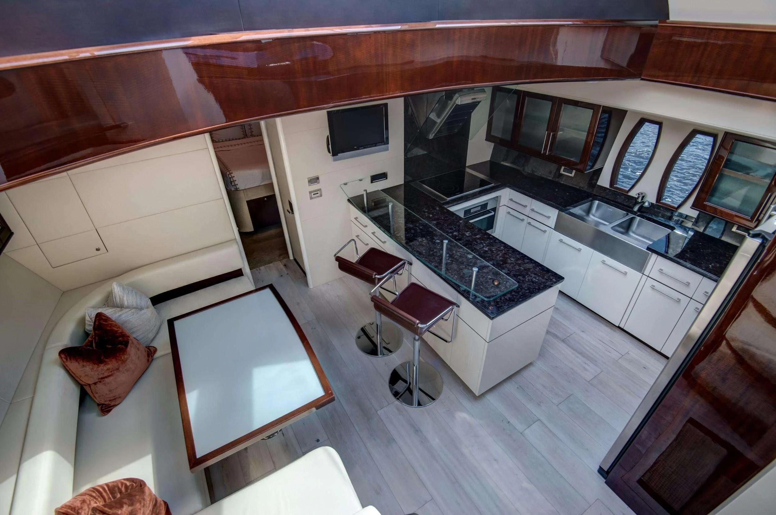 a kitchen with a large oven aboard XCELL Yacht for Sale