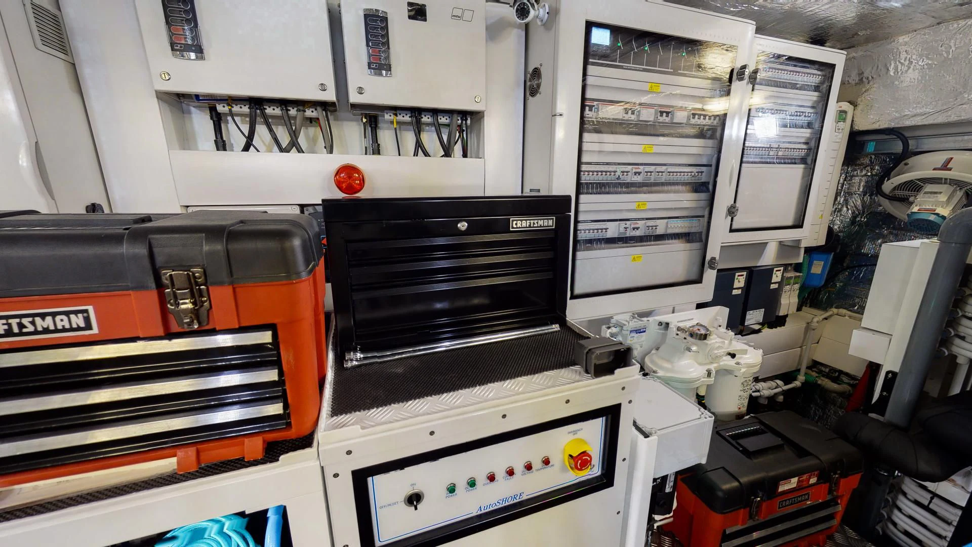 a machine in a room aboard PV 95 Yacht for Sale